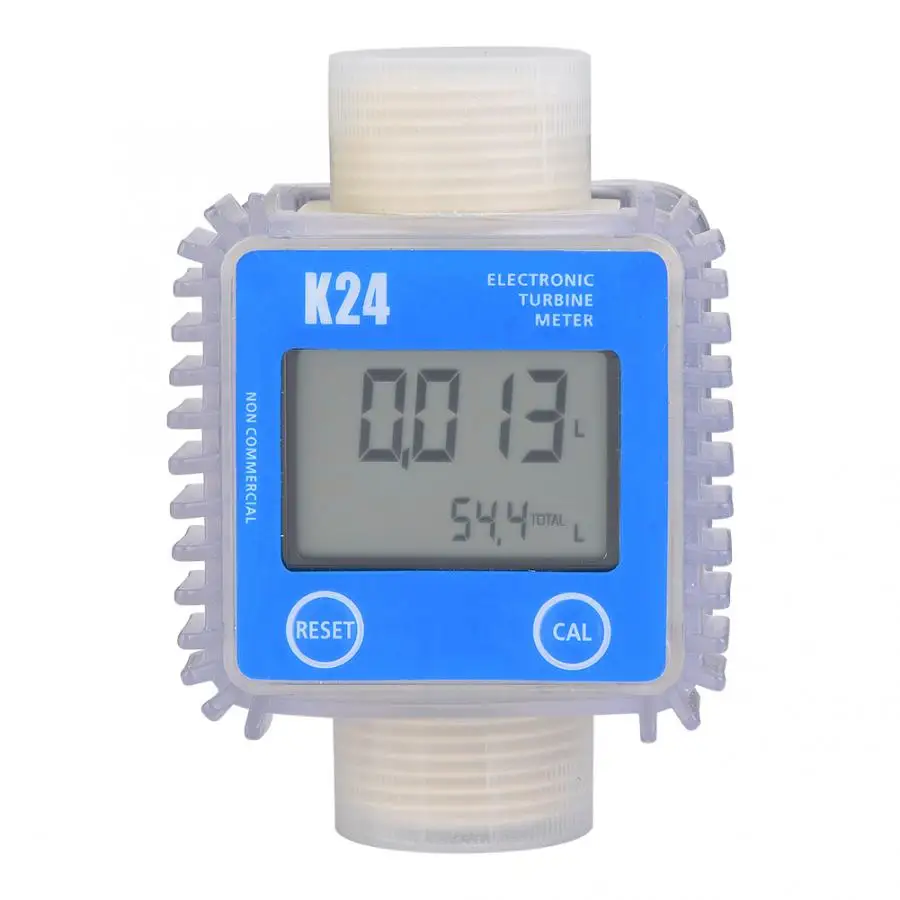 

10-120L/MIN K24 Flow Meter Turbine Digital Diesel Oil Fuel Flow Meter Gauge 1"BSPP For Chemicals Liquid Water Flowmeter