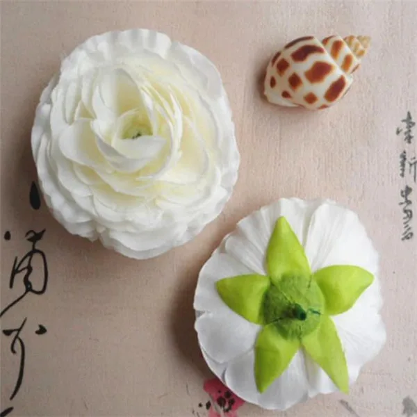 48Pcs/Lot Fake Multilayer Rose Flower Heads Dia.7.5cm/2.95" Simulation Roses for DIY Wedding Home Decorative Artificial Flower - Color: Milky White