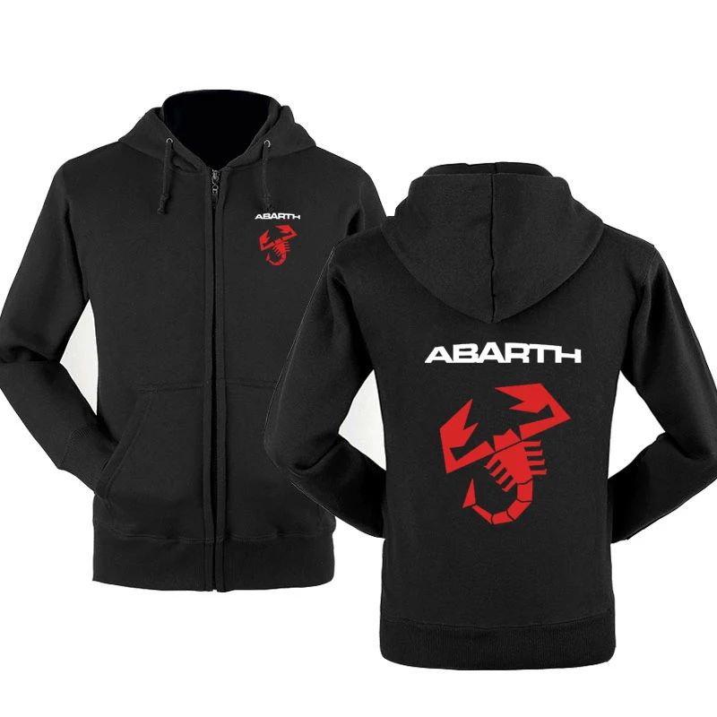 

2021 New Fashion Abarth Car Logo Sweatshirt Hoodies Men Hoody Spring Autumn Fleece Cotton Zipper Jacket Harajuku Male Clothing