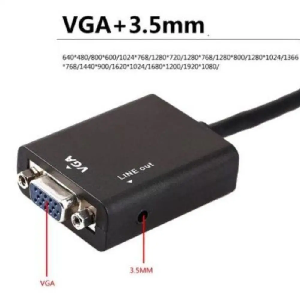 Мини HDMI мужчина к VGA Женский видео конвертер адаптер HD 1080P с аудио выходом для ПК DVD HDTV