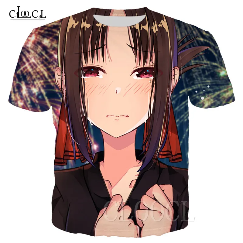 Футболки Kaguya Sama Love is War аниме спортивный костюм топы Fujiwara Chika с 3D принтом для