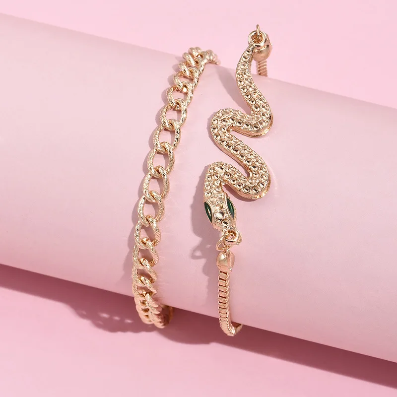 New Bohemian Fashion Snake Bracelet Set For Women Natural Stone Tassel Pendant Bangles Boho Bracelet Femme Jewelry