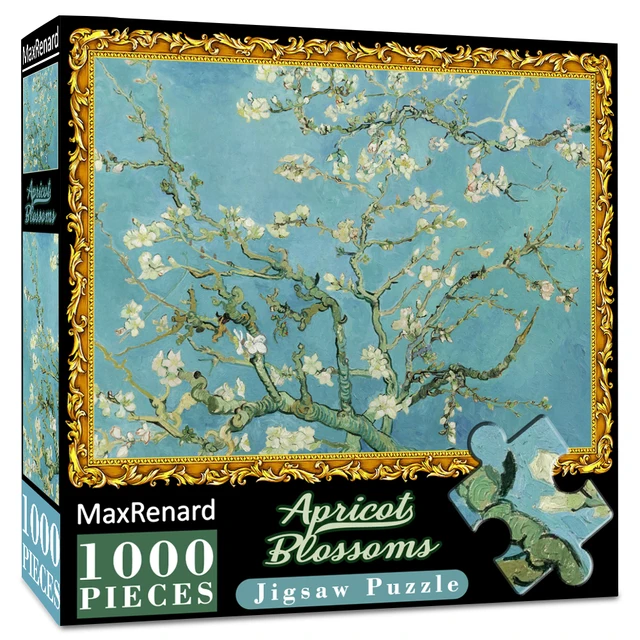 MaxRenard Puzzle 1000 Pieces Adult Puzzle Jigsaw 50*70cm Noble Deer Family Assembling Animal Photos Puzzles Toys for Adults Apricot blossoms