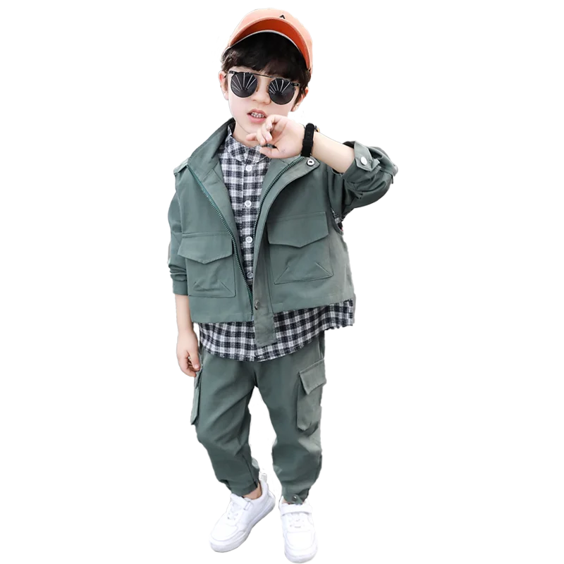 جديد للأولاد ثلاث قطع طقم ملابس أطفال 3 قطع بدلة ر...