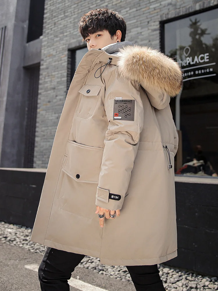 Down Jacket Men's Mid-Length Winter New Fashion Brand Men's Parka Coat mens jackets and coats