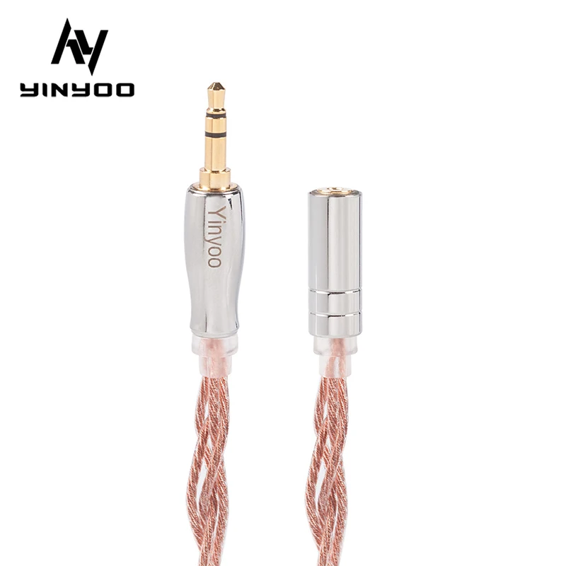 copper Yinyoo single crystal Adapter Cable 2.5 female To 3.5 male Cable For ZS10 Pro AS16 AS12 ZSN PRO ZSX CCA C12 TRN V90 BA5 - Цвет: copper