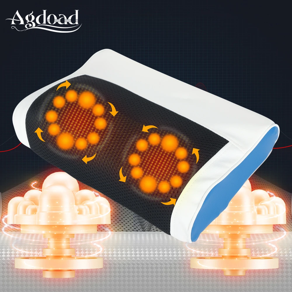 

Electric Back Neck Shoulder Body Massager Infrared Heated Kneading Home Cervical Massage Pillow Healthy Massageador