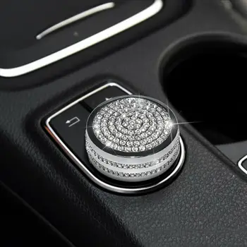 

Metal+Rhinestone Multimedia Button Cover Replacement Parts Accessories Interior