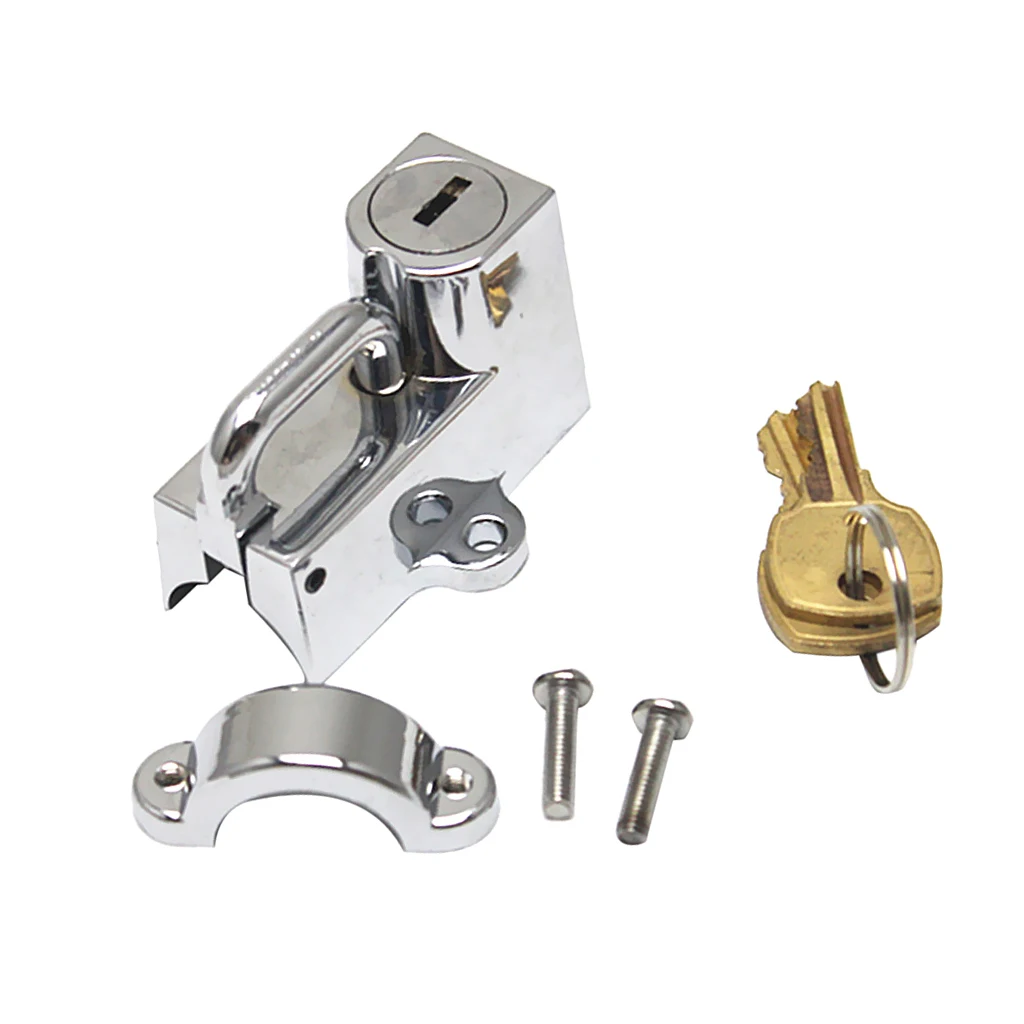 Silver Motorcycle Scooter Steel Helmet Anti-Theft Lock Durable