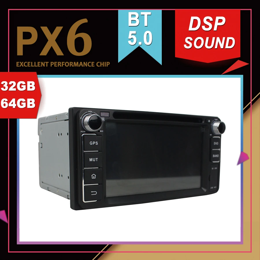Rockchip PX6 процессор Android 9 0 Автомобильный мультимедийный GPS для TOYOTA Rav4 Corolla Vios Hilux Land