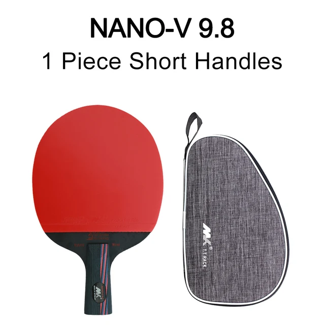 2Pcs/Lot Table Tennis Bat Racket Good Control Long Short Handle Ping Pong  Paddle Racket Set With Bag NANO 1 Short