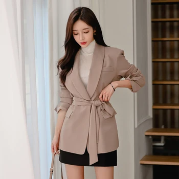 

New fashion women professional temperament solid blazers fashion OL slim comfortable work style lady vintage elegant suit jacket