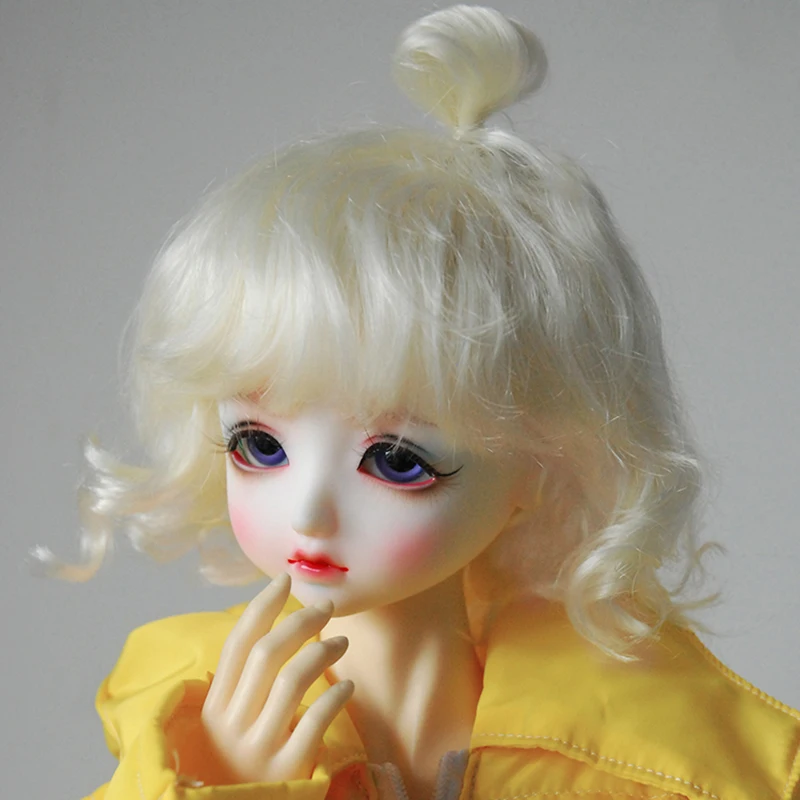 Bybrana BJD SD кукольный парик 1/3 1/4 1/6 1/8 гигантский ребенок и симпатичными помпонами; челки короткие кудрявые волосы имитация мохер молоко, белый, розовый, золотой, коричневый