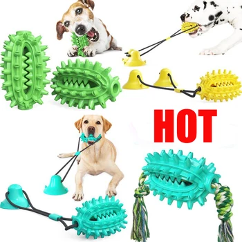 

Pet Dog Fun Interactive Suction Cup Push TPR Ball Toy Elastic Rope Teeth Cleaning Chew Dog Toy Small Medium-sized Dog Supplies