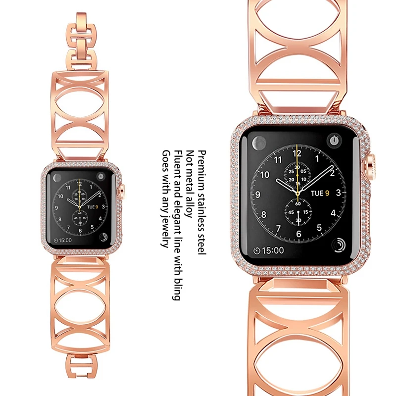 Для Apple Watch 38/40 мм Для женщин часы браслет Нержавеющая сталь заменить ремешок для серии 4 3 ремень
