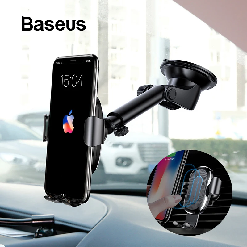 Автомобильное беспроводное зарядное устройство Baseus 2 в 1 для iPhone X Xs Xr Samsung S9 Note 9, быстрая Беспроводная зарядка, подставка для телефона - изображение