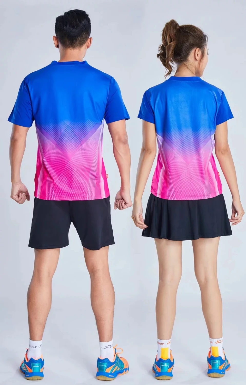 Contrast Badminton T-Shirt Sets Quick Dry Sweat Absorption Breathable Table Tennis Sports Suits For Men& Women L802SHC