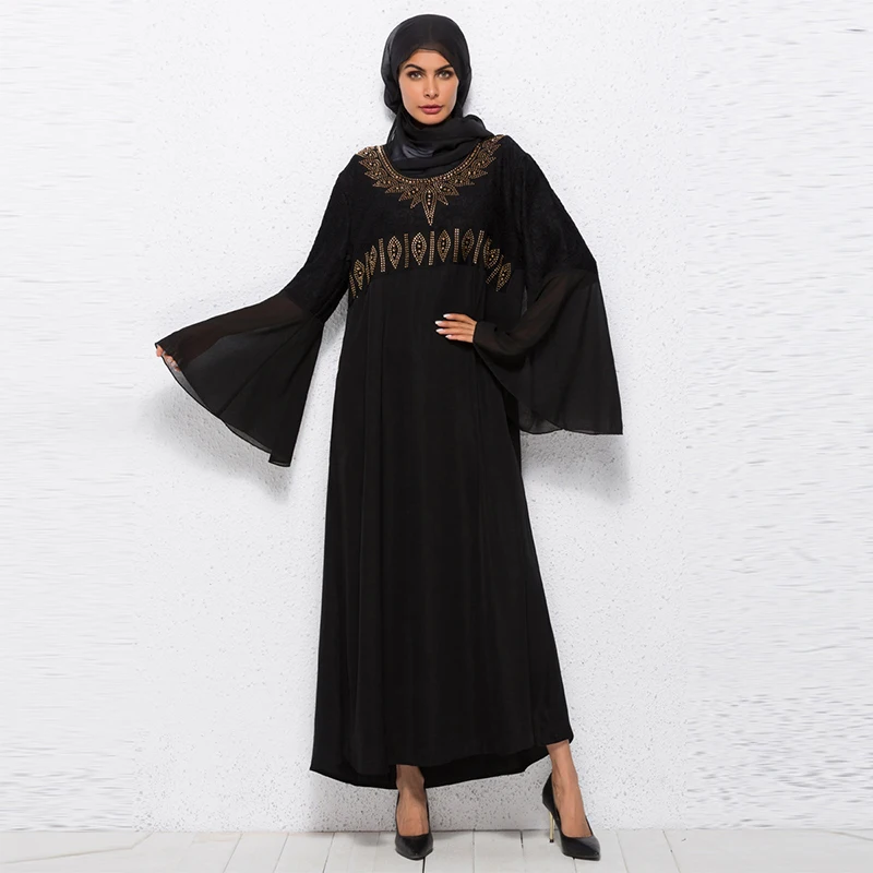 Мусульманское платье с кружевами на Ближнем Востоке, исламский Дубай, Турция