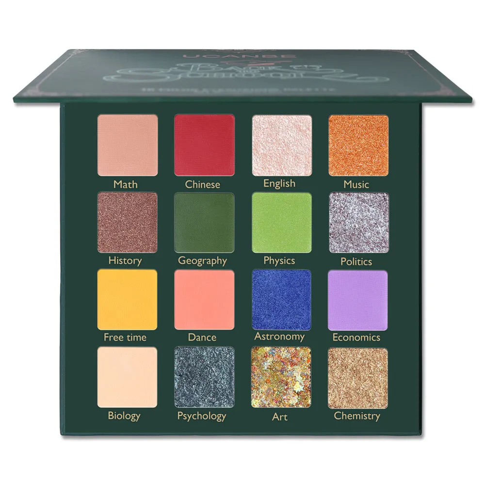 Glazed Makeup Eyeshadow Pallete Makeup Brushes 16 Color Shimmer Pigmented Eye Shadow Palette Make Up Palette Maquillage Cosmetic