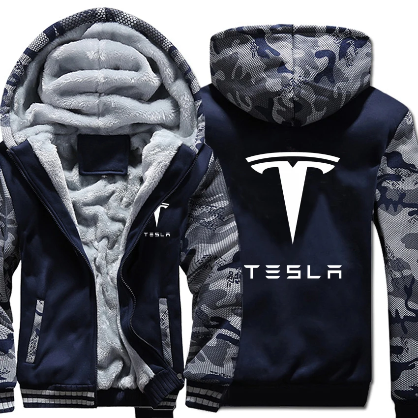 Толстовки с капюшоном «Tesla» зимний камуфляжный чехол куртка мужские флисовые толстовки с теслой