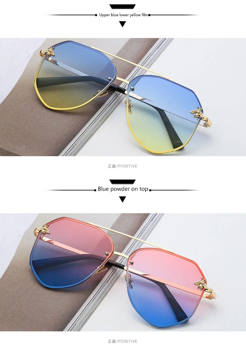 2020 New European and American Sunglasses Female Korean Version of the Tide Square Frame UV400 Protection ins Glasses