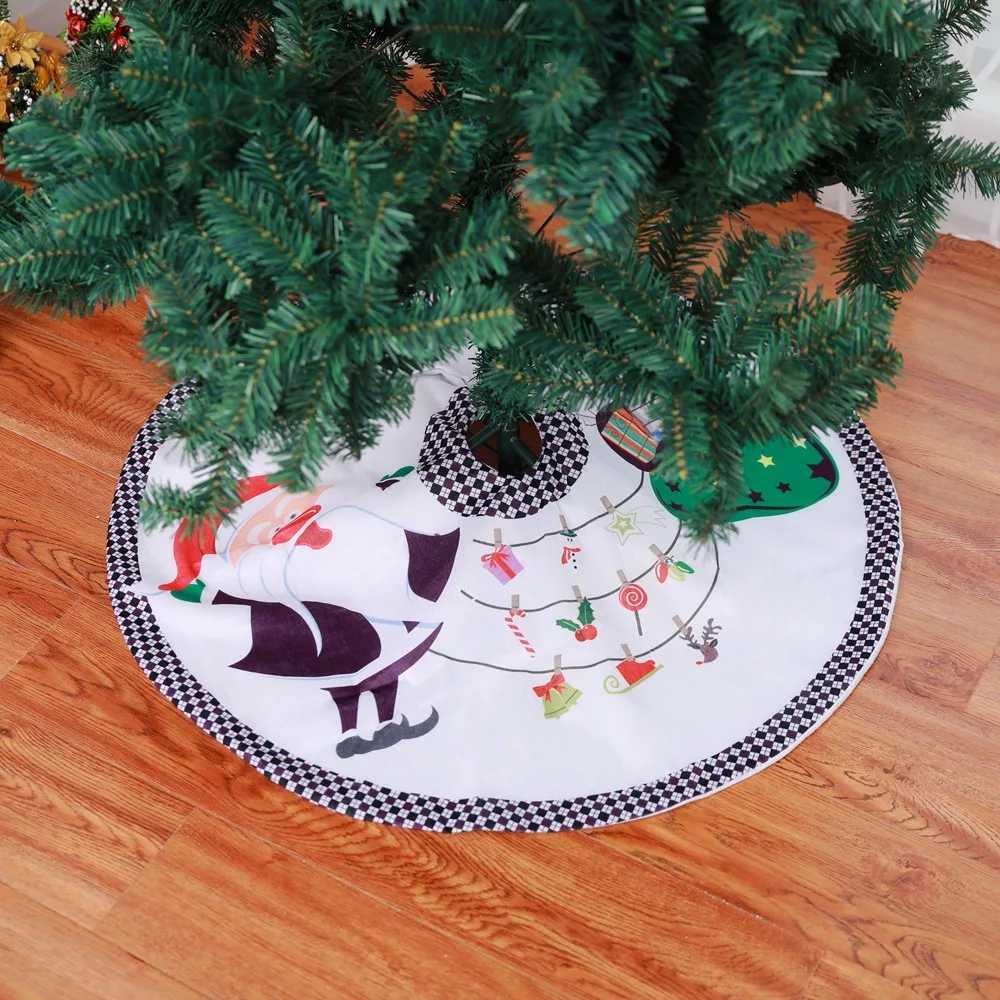

1PC 90cm Printed Christmas Tree Skirt Add The Festive Atmosphere Christmas Home Decoration Christmas Tree Decorative