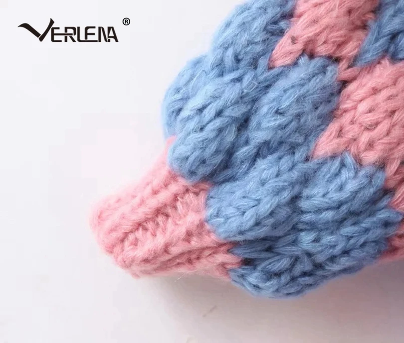 Verlena плотный Свободный плед грубой вязки длинный женский кардиган втулка открытый стежок уличная осенне-зимний свитер пальто