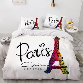 

3D Letter Beddings Custom Design White Quilt Cover Sets Modern Comforther Covers Pillow Slips 200*230cm Full Twin Double Size