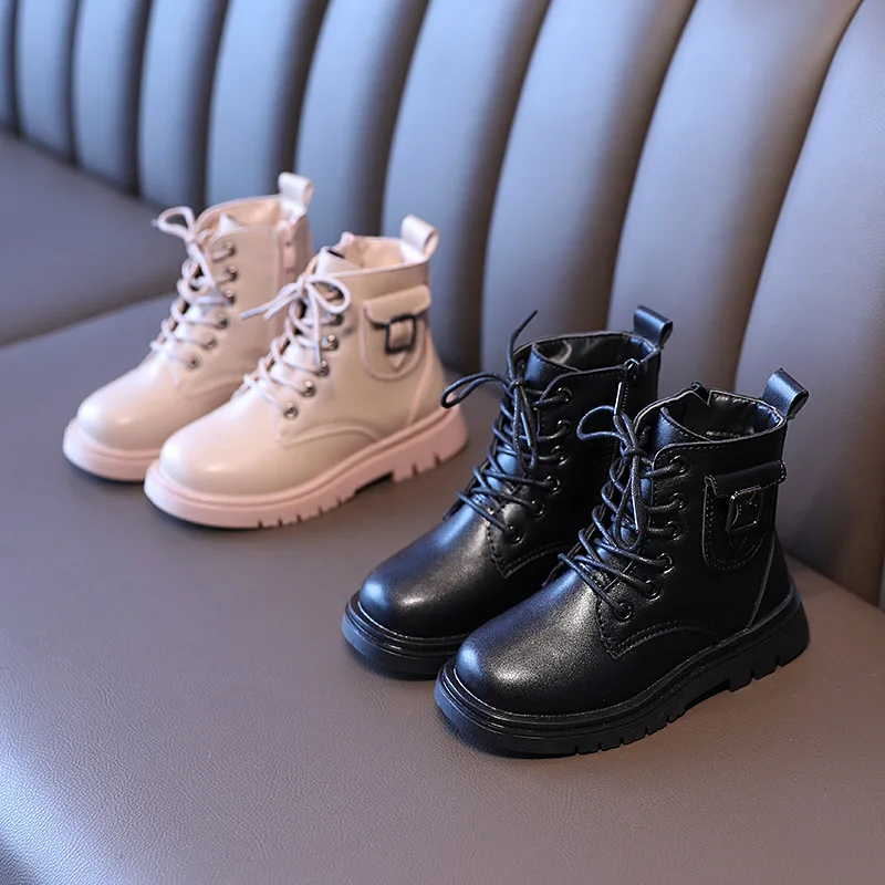 Botines a la moda para niña, botas de cuero PU impermeables para  adolescentes, botas de goma gruesas para Otoño e Invierno - AliExpress  Madre y niños