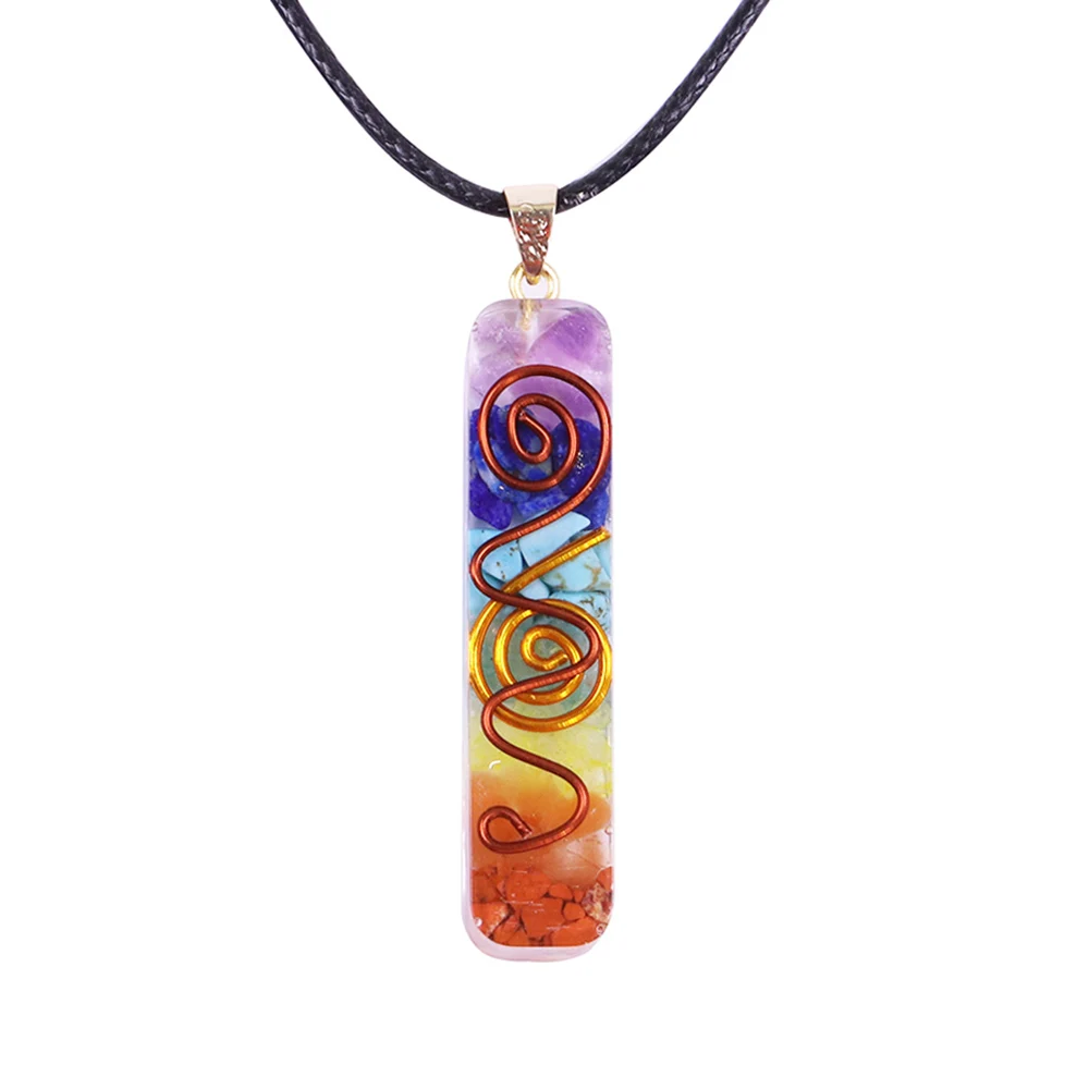 Reiki 7 Chakra Orgone Pendant Necklace Energy Healing Crystals Chips reiki-7-chakra-orgone-pendant-necklace-energy-healing-crystals-chips