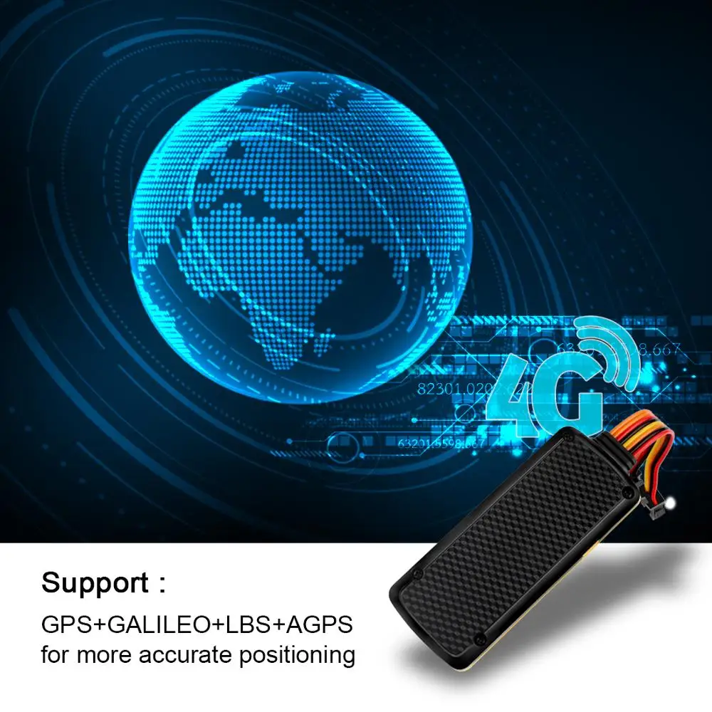 4G Tracker GPS Locator 4G LTE FDD Waterproof IP65 Cut Oil Vibration SOS Alarm Lifetime Free APP GPS Tracker Car Tracking Device
