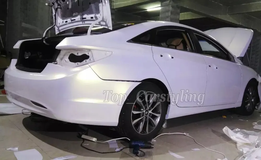 Белая жемчужная атласная белая до Золотая Автомобильная обёрточная бумага винил