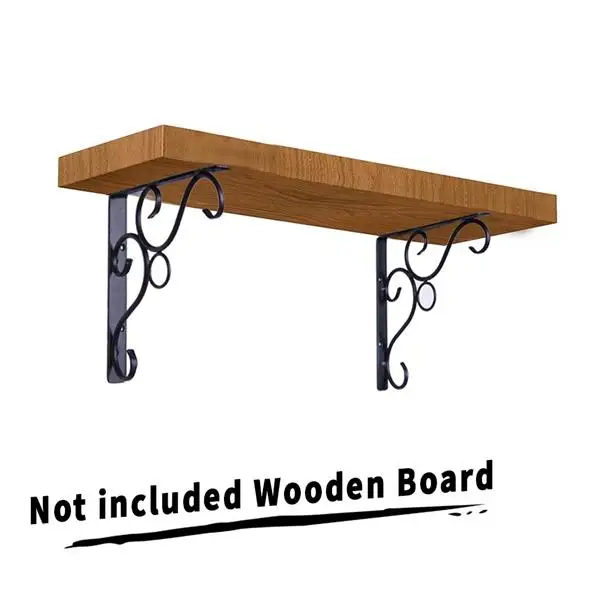 

2pcs 8.3" Folding Bracket Retro Iron Support Wall Mounted Bench Table Shelf Bracket Garden Shelf Bracket Home Decor