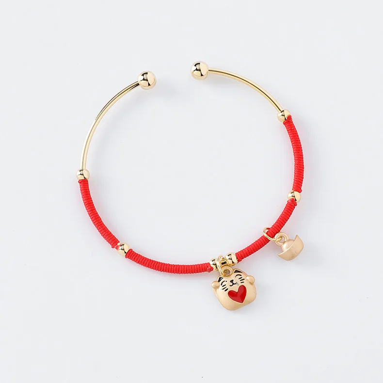 Lilacolor, красная веревка, металлические женские браслеты, вязанные, для влюбленных, корейский милый браслет, шарм, для девушек, для открытия, браслет, ювелирные изделия, Pulseiras - Окраска металла: 5