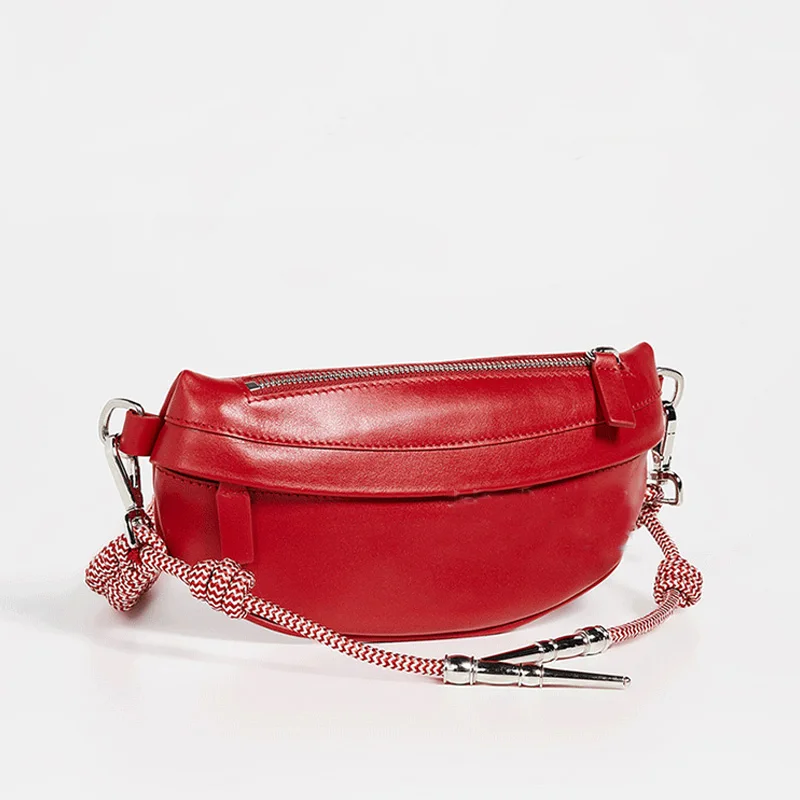 Red Chest Bag Поясная сумка, женская сумка, роскошный дизайн, знаменитые поясные сумки, нагрудная сумка для живота, набедренная сумка, кожа, узел, плетеный ремень, кошельки с бананами - Цвет: Red Chest Bag