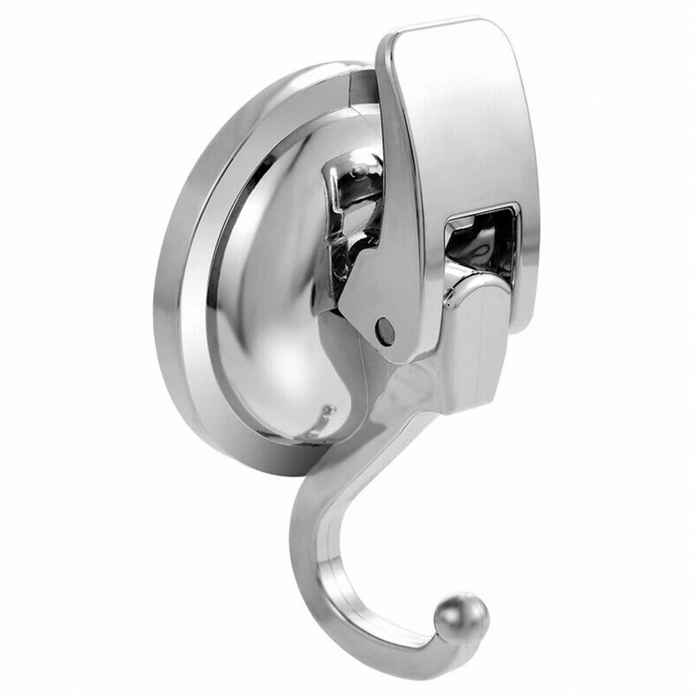 

2PCS Towel TPU Silver Vacuum Suction Cup Shower Bathroom Punch Free Hook Holder Kitchen Door Removable Hanger Wall