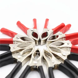 10 - Piece High - Current Alligator Clips Set - 70mm Red and Black Large Emergency Battery Clamps, 30A Capacity (30A 10Pcs red black)
