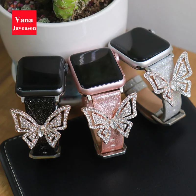 

Bling Diamond Women Watch Band For Apple Watch Series 2/3/4 Watch Straps For iwatch 38mm/40mm/42mm/44mm Accessories Watchband