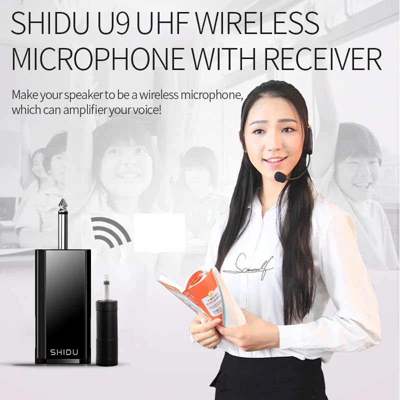

Dual mic Strong UHF through-wall signal 30M wireless distance outstanding sound headset handheld mini microphone