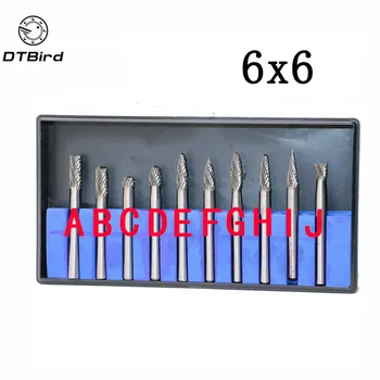 

10pc 1/8" Shank Tungsten Carbide Milling Cutter Rotary Brocas Com Escareador HSS Steel Cone Drill Set Diamond Drills
