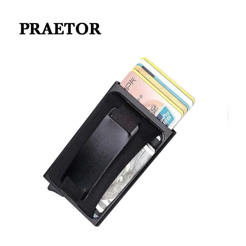 Мужской алюминиевый кошелек с задним карманом держатель для ID-карт мини тонкий