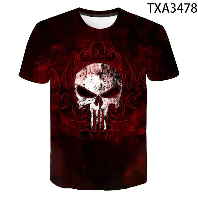 2020 Hot Punisher Skull 3D T Shirt Men Women Children Summer Short Slevee Printed Tees Cool Punisher Boy Girl Kids Tops T-shirt