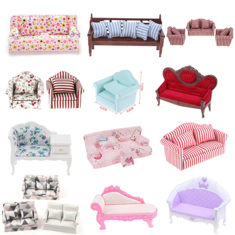 Dollhouse Miniature 1 12 Sofas Dolls Sofa Dollhouse Furniture 1 12 Miniature Sofa Aliexpress
