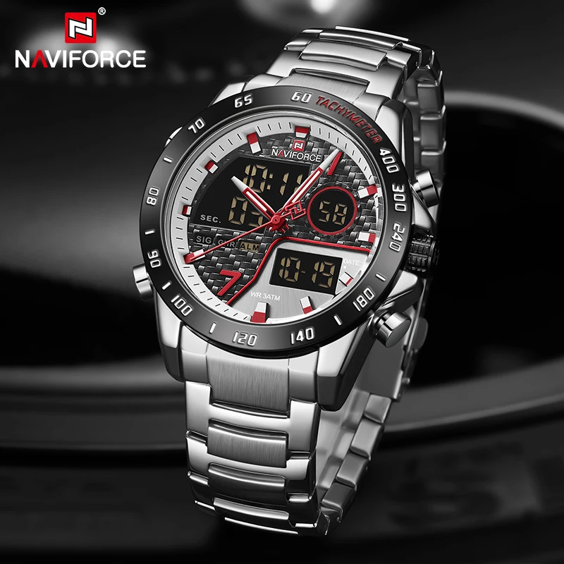 NAVIFORCE Luxury Men Watch Army Military Sport Wrist watch Mens Fashion Dual Display Digital Waterproof Clock Relogio Masculino