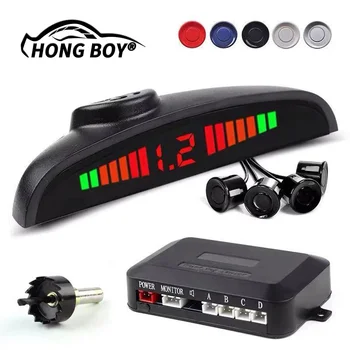 

Free delivery, on-board LED electronic parking sensor, with 4 reversing radars, monitoring detector system display.