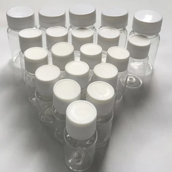 

5Pcs 15ml/20ml/30ml/60ml Transparent Plastic PET Refillable Seal Bottles Vials Reagent store Container Plastic Screw cap