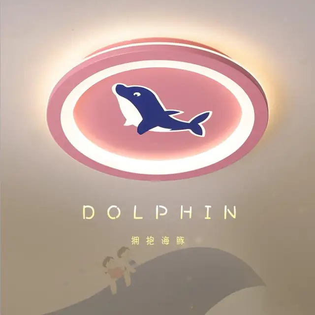 $US $119.00 New children's room ceiling lamp cartoon ceiling lamp led simple modern bedroom lamp creative dolphin room decor lamp Fixtures