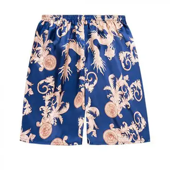 

Summer Mens Silk Satin Sleep Shorts Plus Size Male Printed Short Pajama Pants For Men Homewear Sleeping Shorts Man Sleepwear
