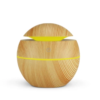 

130ml USB Humidifier With Stand Wood Grain Aroma Essential Oil Diffuser Ultrasonic Cool Mist Air Purifier With LED Night Light