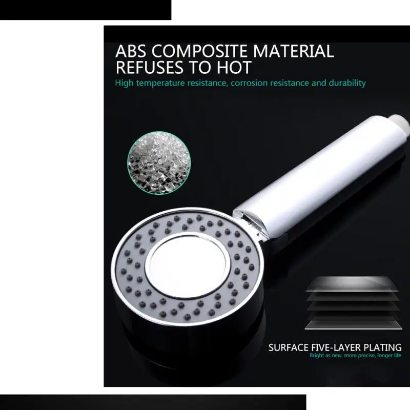 3 Mode Double-sided Shower Head Water Saving Round ABS Chrome Booster Bath Shower High Pressure Handheld Hand Shower